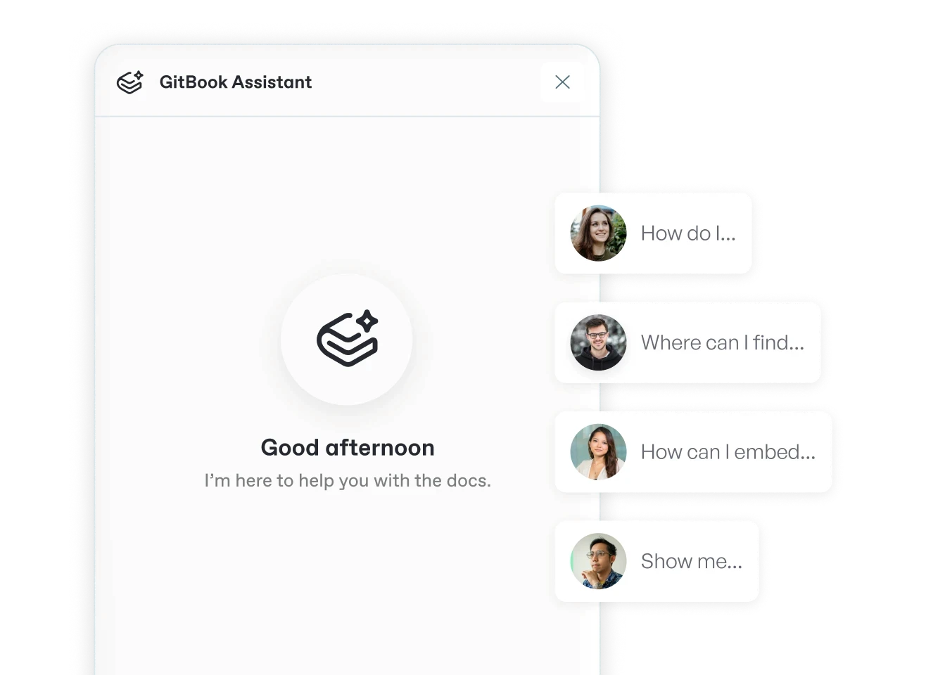 An illustration showing a personalized GitBook Assistant